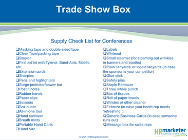 trade show marketing checklist