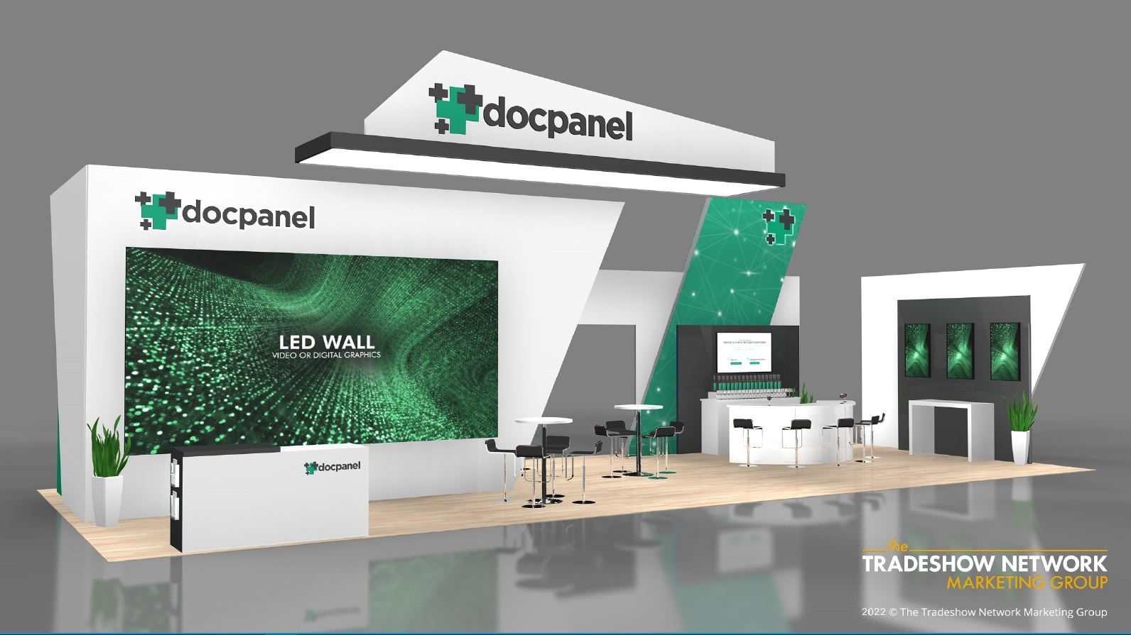 20x50 led tile wall at trade show