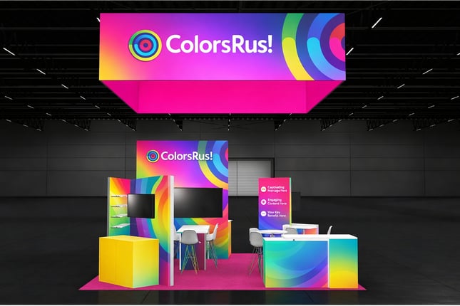 colorful trade show booth