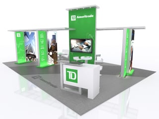 20x20 rental trade show booth from the trade show network