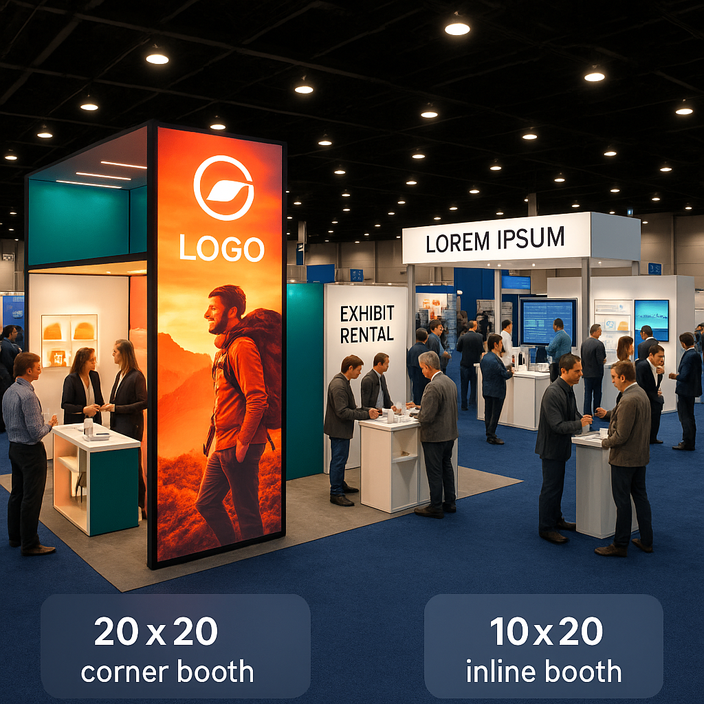 20x20 Rental Booth & Prepackaged Trade Show Exhibit Rentals