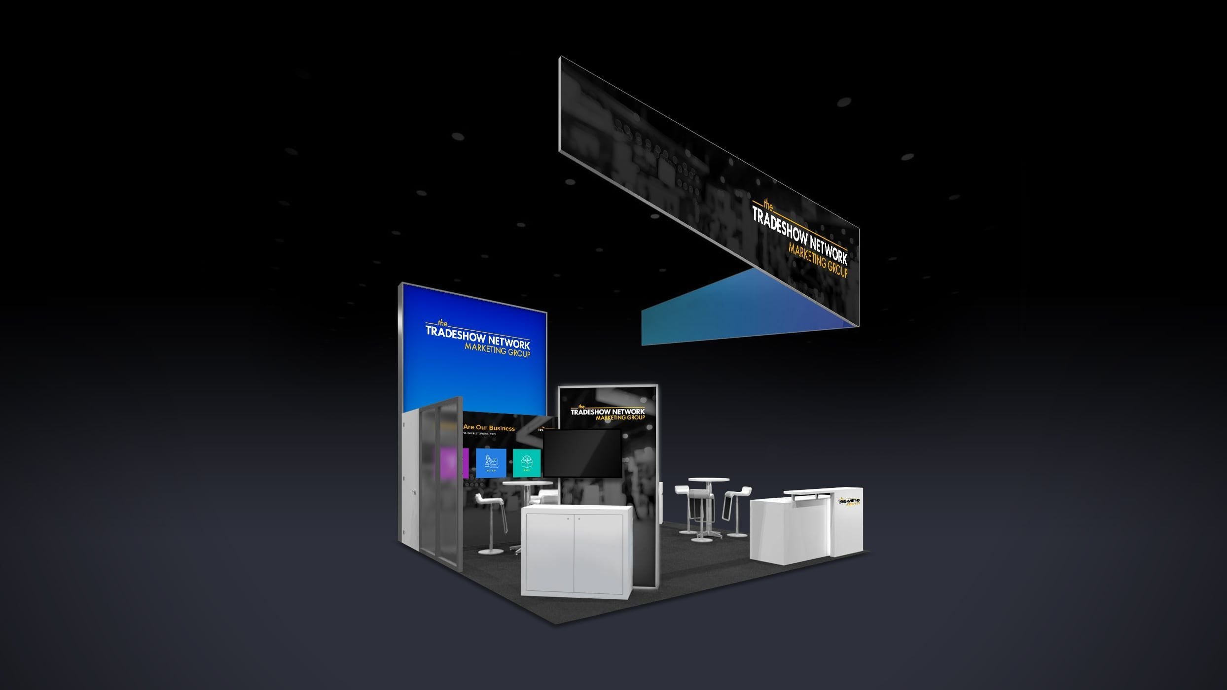 20x20 island rental booth